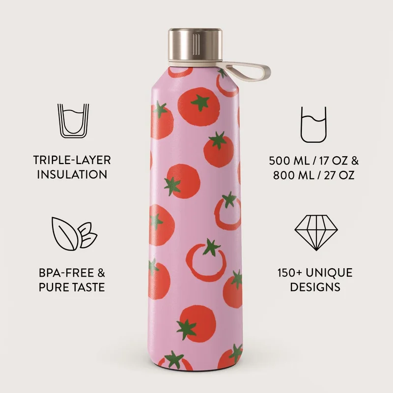 BURGA Burga Water Bottle. Keep Your Drinks At The Perfect Temperature And Your Style Impeccable, Whether At The Gym, Office, Or Outdoors (Salsa) (500 Ml)